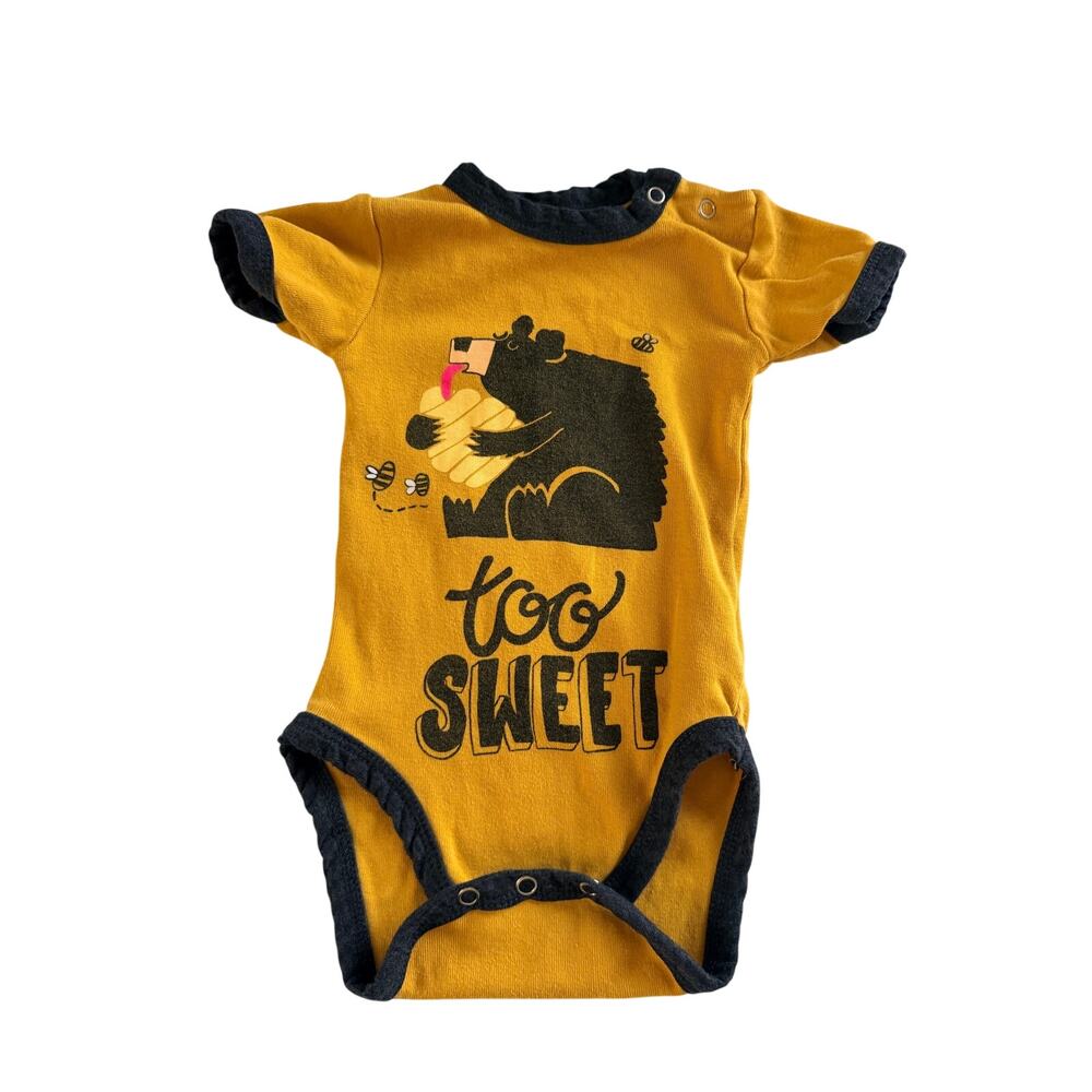 LazyOne Too Sweet Bear Honey Bee Baby Bodysuit (12M)
